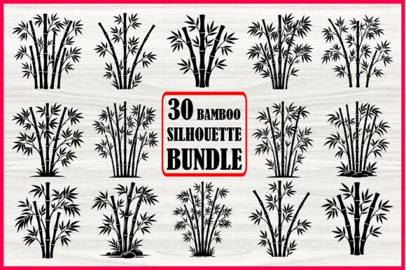30 Bamboo Silhouette SVG Bundle for Graphics and Crafts