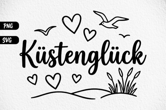 Coastal Love German Quote SVG PNG Design