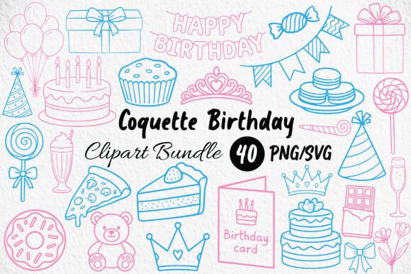 Coquette Birthday Graphics for Local Branding