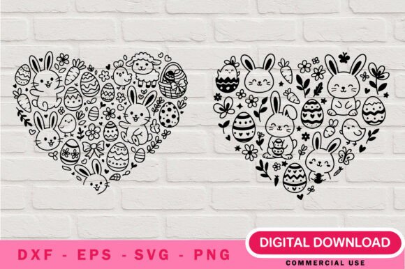 Easter Heart SVG Cut File Bundle for Graphic Designers