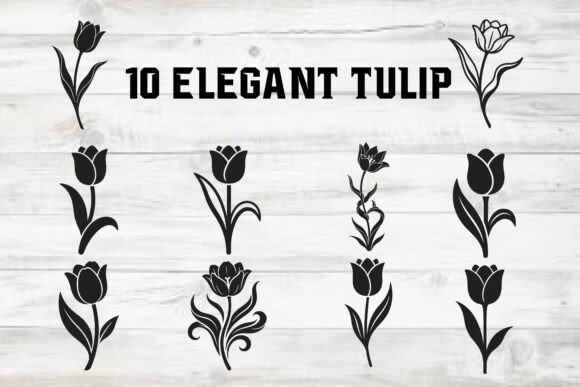 Elegant Tulip Graphics for Crafts and Content
