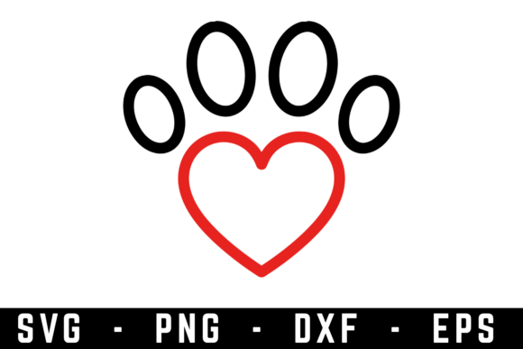 Heart Paw Svg Design Graphics for Crafts