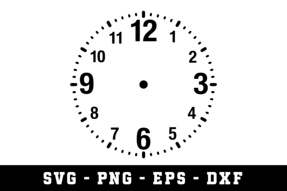 Simple Clock Face Svg Cut File for Crafts and Graphics