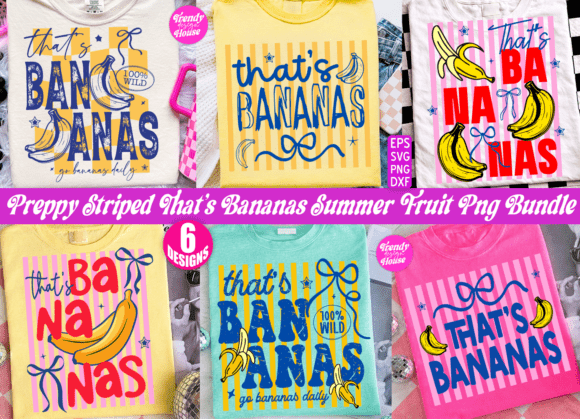 Striped Summer That’s Bananas Graphics for T-Shirt Designs