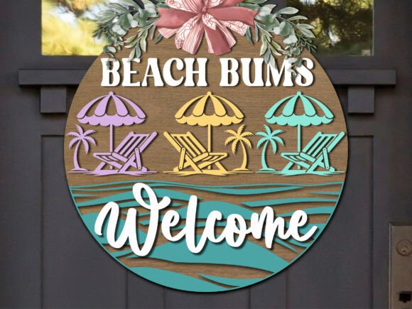 Summer Beach Bums Chair Sign SVG