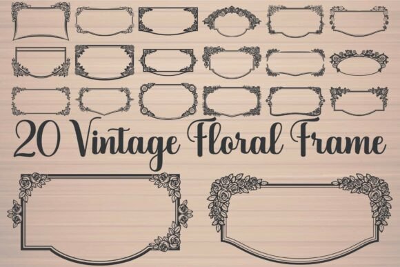 Vintage Floral Frames Graphics for Crafts